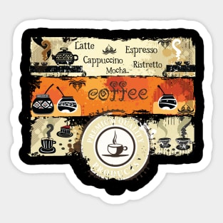 Coffee pot on vintage background for coffee lovers Sticker